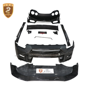 Kit carrosserie style Nismo pour <span class=keywords><strong>Nissan</strong></span> GTR R35, semi-carbone, avec jupes latérales et aileron arrière - Product Image 2