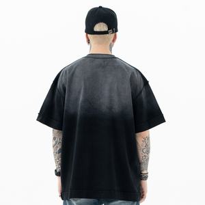 Camiseta de Manga Corta Vintage con Lavado Degradado Estilo Americano de Alta Calidad Personalizada 2024 para Hombre y Mujer - Product Image 6