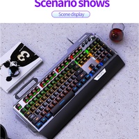 Clavier de jeu mécanique RGB filaire USB 104 touches en ABS Garantie 1 an Touches multimédias Anti-Ghosting