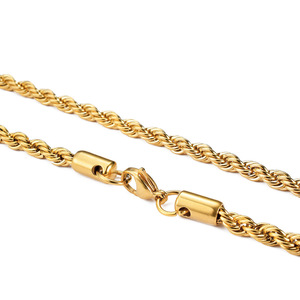 Kalung Rantai Baja Tahan Karat BES 3mm <span class=keywords><strong>4mm</strong></span> 5mm 6mm Lapis Emas 18K PVD Model Pilin Perhiasan Hip Hop Grosir Pabrik Ready Stock - Product Image 5