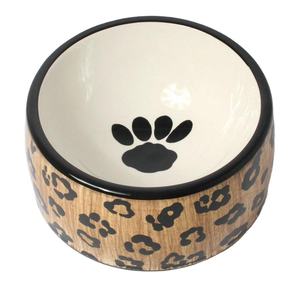 Ceramic <span class=keywords><strong>Leopard</strong></span> Pattern Round Custom Eco-friendly Gift Cat <span class=keywords><strong>Dog</strong></span> Alimentador Pet Bowl <span class=keywords><strong>Leopard</strong></span> Animal 2 Tema Pet Bowl - Product Image 2