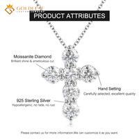 Pendentif en diamant Moissanite style feuille d'or 0,5 CT 1 CT, en argent sterling 925, taille ronde, meilleur cadeau de mariage ou de fiançailles