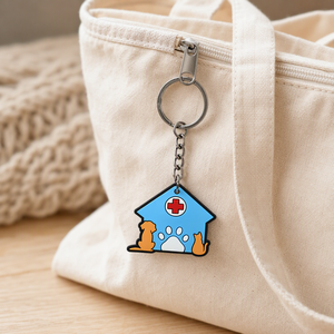 Porte-clés PVC pour vétérinaire, breloque mignonne chien chat, idéal pour la promotion des cliniques vétérinaires, cadeau personnalisé avec logo, vente en gros - Product Image 5
