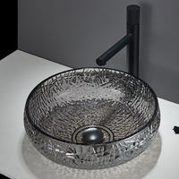 Haute Qualité Sanitaire Comptoir Lavabo Labavo Table Comptoir Monté Cristal Coloré Évier Bol pour Hôtel Salles De Bains