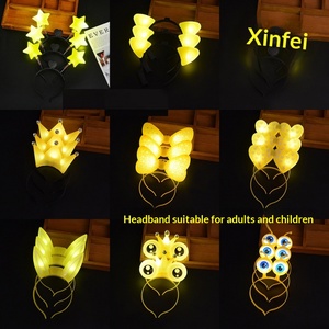 Serre-tête lumineux en plastique jaune en forme d'étoile à cinq branches pour concerts et spectacles d'adultes et d'enfants - Product Image 3