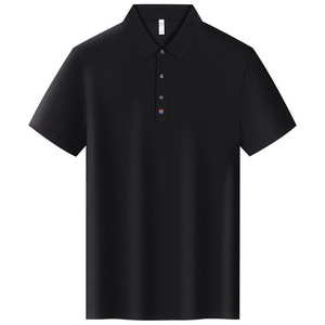 Camisa Polo de Manga Corta Azul Marino de Color Sólido para Uso Diario - Product Image 2
