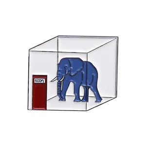 Elefante na pequena sala broche esmaltado animal fofo mochila de liga crachá acessórios de roupas joias de presente para amigos