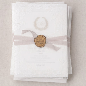 Papier vélin translucide élégant de qualité supérieure pour invitations de mariage, logo personnalisable, estampage à chaud, RSVP - Product Image 3