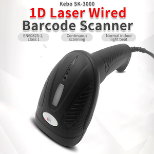 Lecteur de codes-barres 1D filaire USB CMOS portable, 200 lectures/secondes, format <span class=keywords><strong>passeport</strong></span>, marque OEM, SDK disponible, noir - Product Image 2