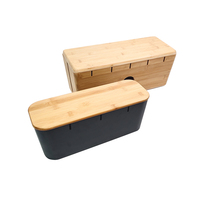 2024 Boîte de gestion des câbles, organisateur de cordon et couvercle avec kit de câbles-Bureau, conception de couverture en bambou de protection de l'environnement
