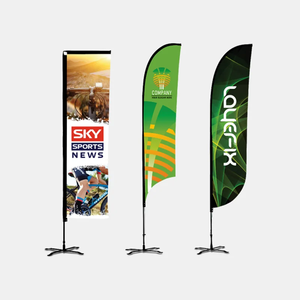 Desain Logo Kustom Bendera Pantai Multifungsi untuk Iklan Luar Ruangan dengan Gaya Bulu untuk Tujuan Promosi - Product Image 2