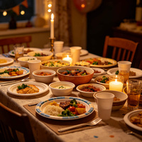 Assiettes et bols en papier, ensemble de vaisselle jetable pour les traiteurs, les fêtes et les plats à emporter