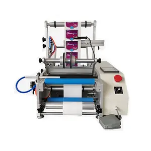 Widely used non-setting adhesive round bottle Sticker labeling Machine with date printer Desktop