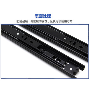 Silent Three Section <b>Drawer</b> Slide 35mm Wide Cold Rolled Steel For <b>Desk</b> <b>Drawers</b> Wardrobe Sliding Door Accessories - Product Image 1