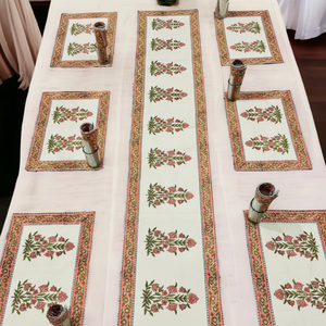 ผ้าปูโต๊ะ100% ลายดอกไม้สไตล์โบโฮสำหรับโต๊ะอาหารโรงแรมและร้านอาหารทันสมัยทำจากผ้าฝ้ายพิมพ์ลายดอกไม้ - Product Image 1