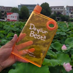 Wholesale Custom Logo Printing Portable Rectangular Bottle Transparent Travel Creative Notebook Water Cup Hot <b>Sale</b> - Product Image 1