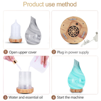 Diffuseur d'huiles essentielles électrique pour la maison et l'hôtel, humidificateur ultrasonique en verre 3D, éclairage LED 7 couleurs, usage domestique