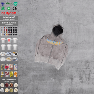 Sudadera con Capucha Gruesa de Venta Caliente, Sudadera con Capucha con Logotipo Personalizado para Hombre, Sudadera con Capucha Lavada al Ácido Personalizada - Product Image 1