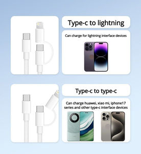 <span class=keywords><strong>Cable</strong></span> de Carga Rápida USB-C Trenzado <span class=keywords><strong>2</strong></span> en 1 para <span class=keywords><strong>iPhone</strong></span> 17/16/15/14/13/12/11 PD 60W/20W Compatible con Impresora - Product Image 4