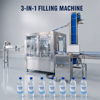 Machine de rinçage, de remplissage et de bouchage automatique haute performance pour bouteilles en PET et en verre d'eau potable minérale pure