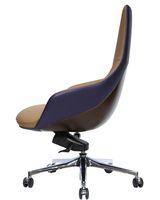 Chaise de bureau moderne de luxe en cuir véritable à dossier moyen, mobilier de bureau commercial contemporain