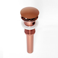 Vanne de vidange à poussoir en laiton laqué or rose pour lavabo, design moderne et installation facile