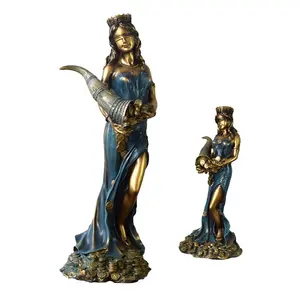 Escultura de resina de diosa de la riqueza griega, estatua de poliresina, figuritas para Bar, arte artesanal, ornamento, gran oferta