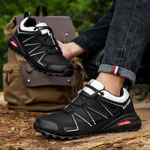 Chaussures de randonnée pour hommes, respirantes, en mesh, semelle extérieure en caoutchouc, semelle intermédiaire en EVA, bout rond, taille 14, chaussures de sport de plein air pour la marche - Product Image 4
