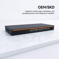 Switch PoE TiNCAM Gigabit 24 Port 2 Uplink 2 SFP Total Daya 400W Unmanaged IEEE 802.3 AT/AF untuk Kamera CCTV AP