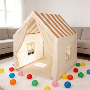 Kids Indoor Large Soft Toy Foldable Princess Play Tent with Mosquito <b>Net</b> Portable Blue Oxford Fabric - Product Image 1