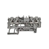 Morsetto a gabbia grigio a 4 conduttori con terminale passante, nuovo di zecca, originale tedesco, in stock, per guida DIN 2.5mm² (2002-1401)