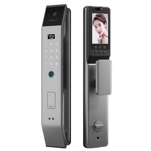 Serrure de porte intelligente en aluminium Tuya reconnaissance d'empreintes digitales du visage 3D sécurité biométrique automatique WiFi clé de caméra de sécurité connectée - Product Image 3