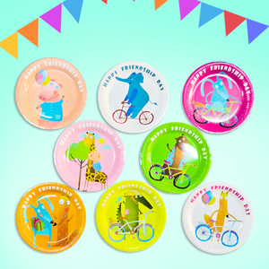 Vaisselle jetable colorée assiettes en papier carré spécifications irrégulières pour les décorations de fête de Pâques stocké plusieurs fêtes - Product Image 1