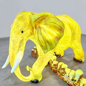 Escultura Artística de Elefante en Resina con Iluminación LED para Parques, Patios y Calles, Decoración de Paisajes - Product Image 1