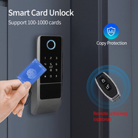 Serrure de porte intelligente biométrique extérieure étanche IP TTLock avec empreinte digitale, mot de passe, carte IC MHz et clé mécanique pour portail et porte d'entrée