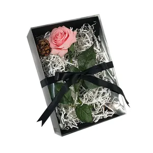 Zl embalagem de papel para presente, personalizada, preta 24x16.5x6cm, brinquedo, floral, rosa, chocolate, caixa de presente de papel com tampa transparente dobrável