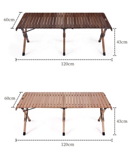Mesa de madera plegable de playa HISPEED, mesa de madera de pícnic baja plegable enrollable con patas plegables - Product Image 2