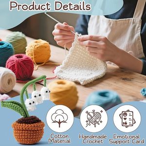 Handmade Crochet gió Chime hoa ma búp bê sang Trọng Quà Tặng Crochet ma Halloween chậu cây trang trí máy tính để bàn - Product Image 5