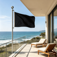 Drapeau noir uni, bannière en polyester noir uni pour la décoration extérieure et intérieure, les événements, les sports