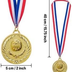 Médailles de récompense personnalisées en cuivre, plates et rondes, or, platine, rouge avec ruban, pour souvenirs sportifs - Product Image 4