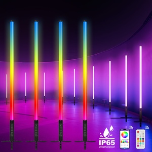 En Existencia en EE. UU., Paquete de 4 Tubos de Luz LED RGBW de 360° para Exteriores TL-150 IP65, con Estuche, Control Inteligente por Aplicación, Iluminación para Fiestas y Escenarios de DJ - Product Image 2