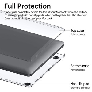 MacBook 13 인치 커버 노트북 용 크리스탈 클리어 케이스 MacBook Air M2 클리어 케이스 용 광택 투명 UV 강화 쉘 - Product Image 4