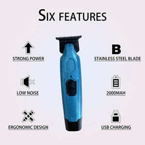 プロ仕様ステンレス鋼刃充電式コードレスBDLCモーターヘアトリマー電動美容院メンズバーバーシェーバートリマー - Product Image 4