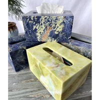 Luxe pierre naturelle Cube Calactta Viola marbre boîte à mouchoirs porte-serviettes papier boîte de rangement pour hôtel Restaurant décor à la maison