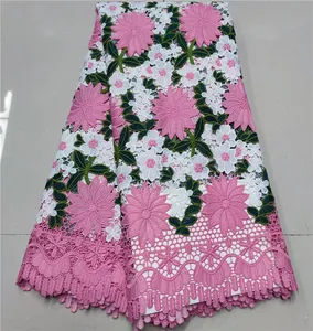 Son moda nijerya gipür dantel çok renkli kordon dantel afrika nakışlı dantel düğün için