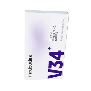 Medcodes Wholesale Products Teeth Whitener 14 Pouch Purple Teeth Strip V34 Colour Corrector Teeth Whiten Strips