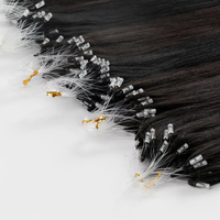 Microlink Loops Ring Extension de kératine humaine Cheveux vierges crus 100g Micro liens brésiliens Extensions de cheveux naturels Trames