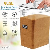 2 contenants de stockage de nourriture en vrac extra-larges de 9,5 L avec couvercles hermétiques pour la farine, le sucre, le riz, les céréales, boîtes en plastique étanches