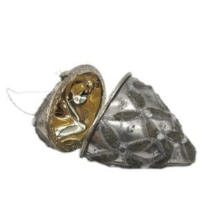 Hot bán thổi có thể mở ra làm đầy giáng sinh thủy tinh tình yêu hình trái tim đồ trang trí bóng bạc thủy ngân món trang sức cho Xmas treo trang trí nội thất - Product Image 5