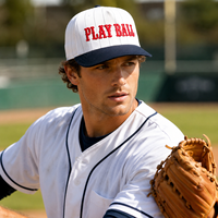 Topi Baseball LUYAN Premium Custom 5 Panel Dua Warna Garis-Garis dengan Bordir Huruf Timbul Model Snapback